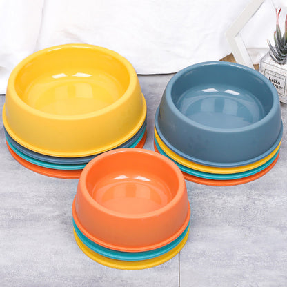 Colorful Plastic Single Bowl for Dog & Cat Pet Feeding Supplies