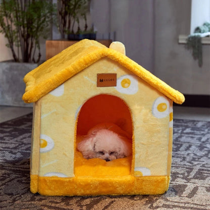 Collapsible dog and cat house mat for small and medium size dog