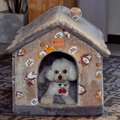 Collapsible dog and cat house mat for small and medium size dog